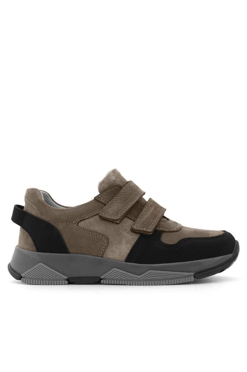 Rakerplus Hakiki Deri Kahverengi Siyah Çocuk Sneakers Spor Ayakkabı - 2