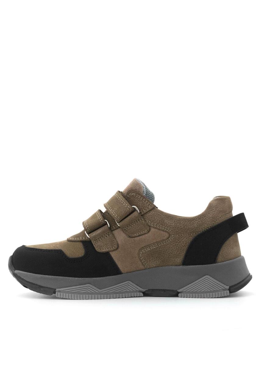 Rakerplus Hakiki Deri Kahverengi Siyah Çocuk Sneakers Spor Ayakkabı - 4