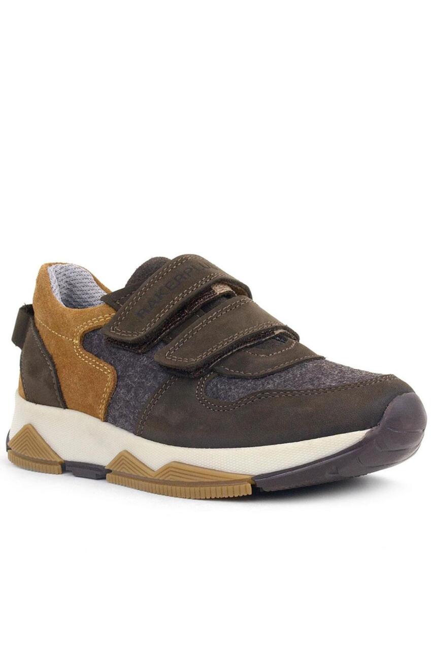 Rakerplus Hakiki Deri Koyu Kahve Çocuk Sneakers Spor Ayakkabı - 2