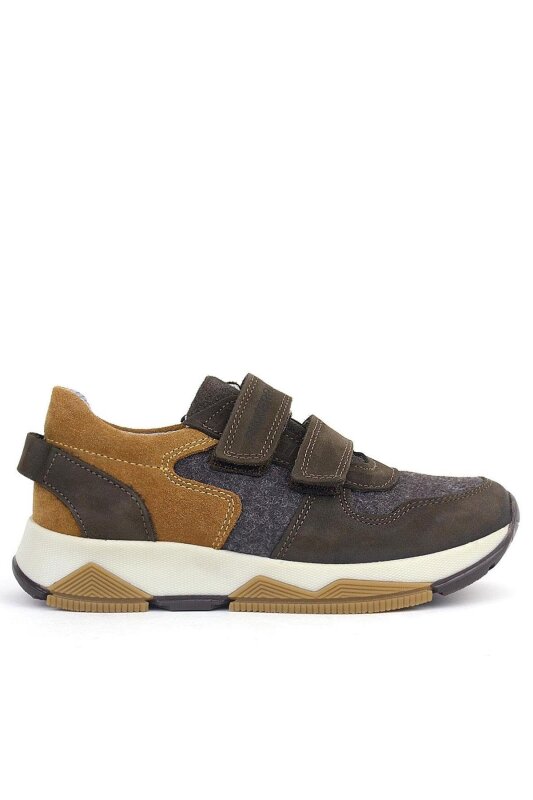 Rakerplus Hakiki Deri Koyu Kahve Çocuk Sneakers Spor Ayakkabı - 3