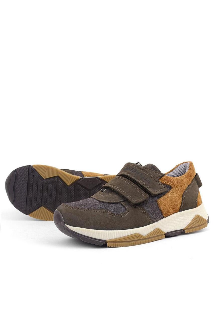 Rakerplus Hakiki Deri Koyu Kahve Çocuk Sneakers Spor Ayakkabı - 6