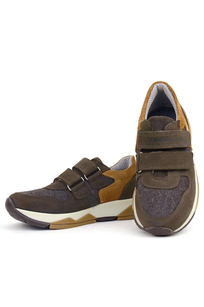 Rakerplus Hakiki Deri Koyu Kahve Çocuk Sneakers Spor Ayakkabı - 7