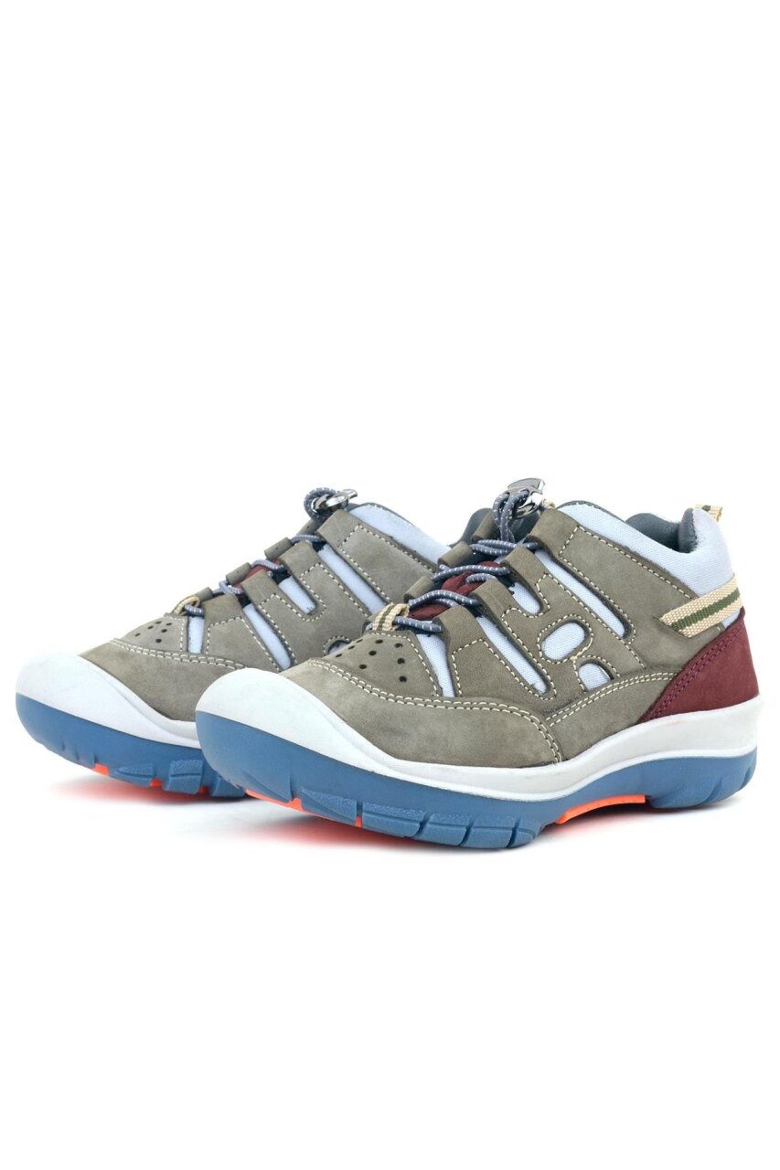 Rakerplus Hakiki Deri Kum Bordo Lastik Bağcıklı Çocuk Outdoor Ayakkabı - 4