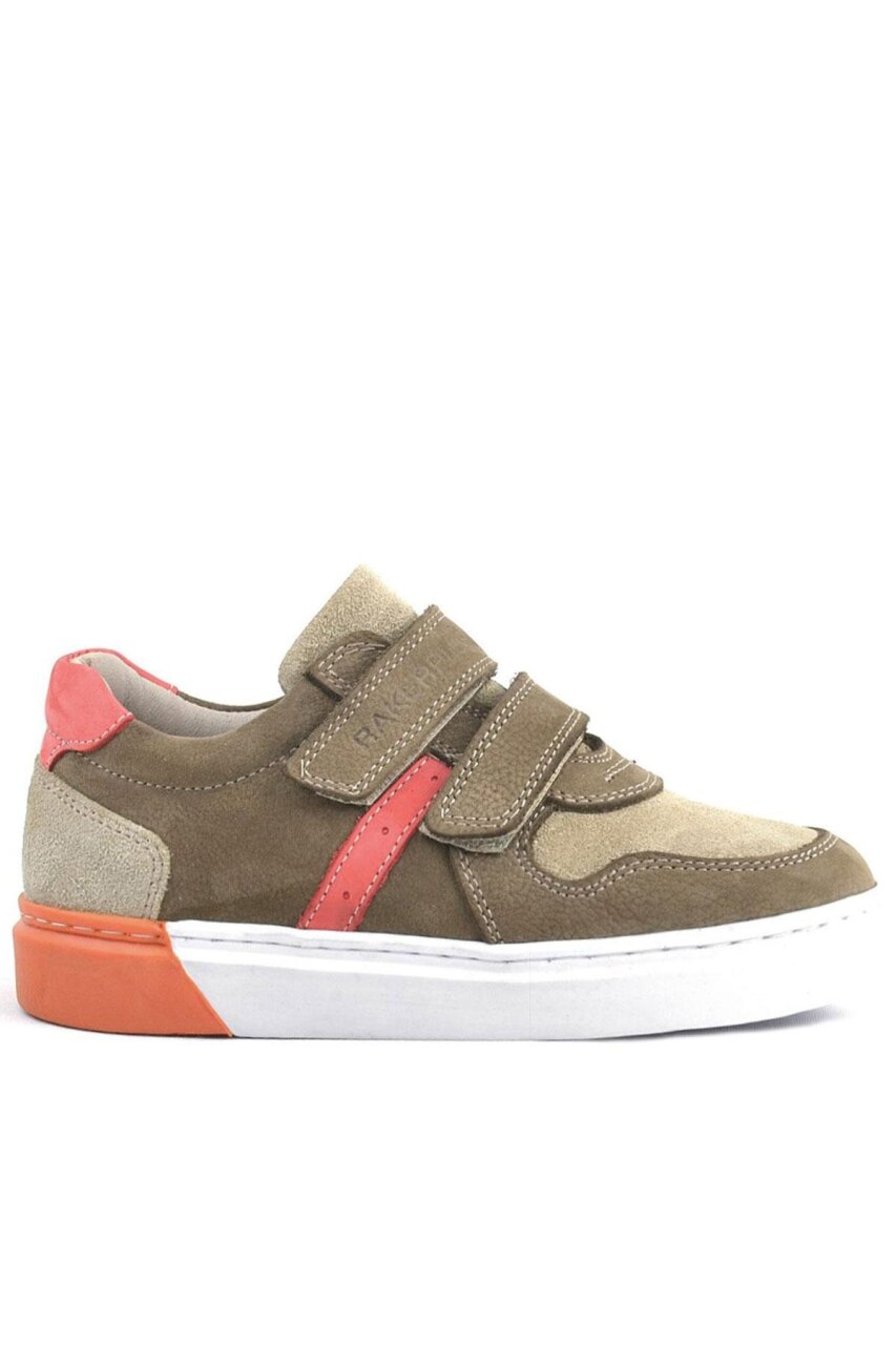 Rakerplus Hakiki Deri Kum Rengi Cırtlı Erkek Çocuk Sneaker - 2