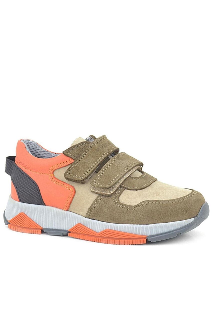 Rakerplus Hakiki Deri Kum Rengi Çocuk Sneakers Spor Ayakkabı - 2