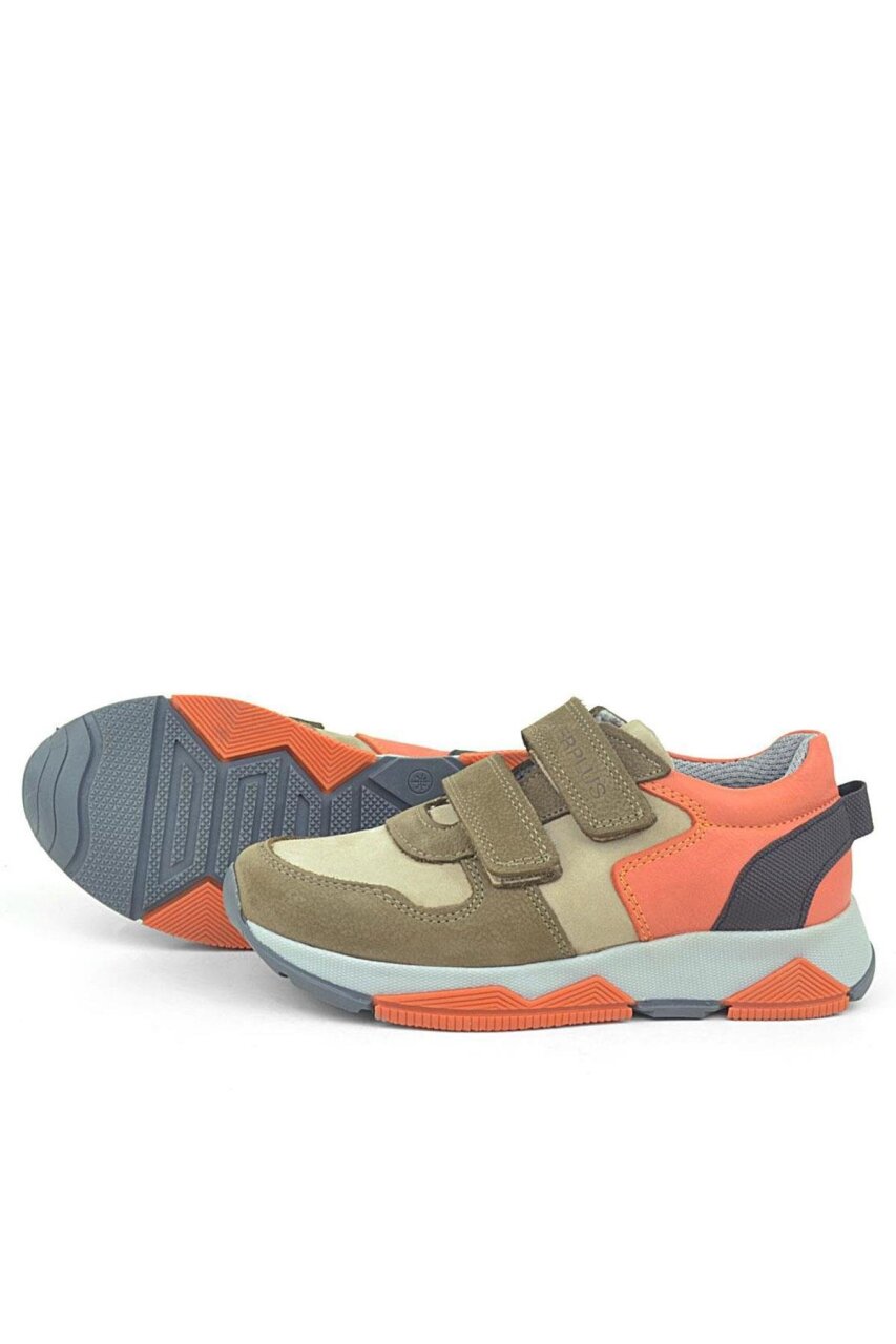 Rakerplus Hakiki Deri Kum Rengi Çocuk Sneakers Spor Ayakkabı - 4