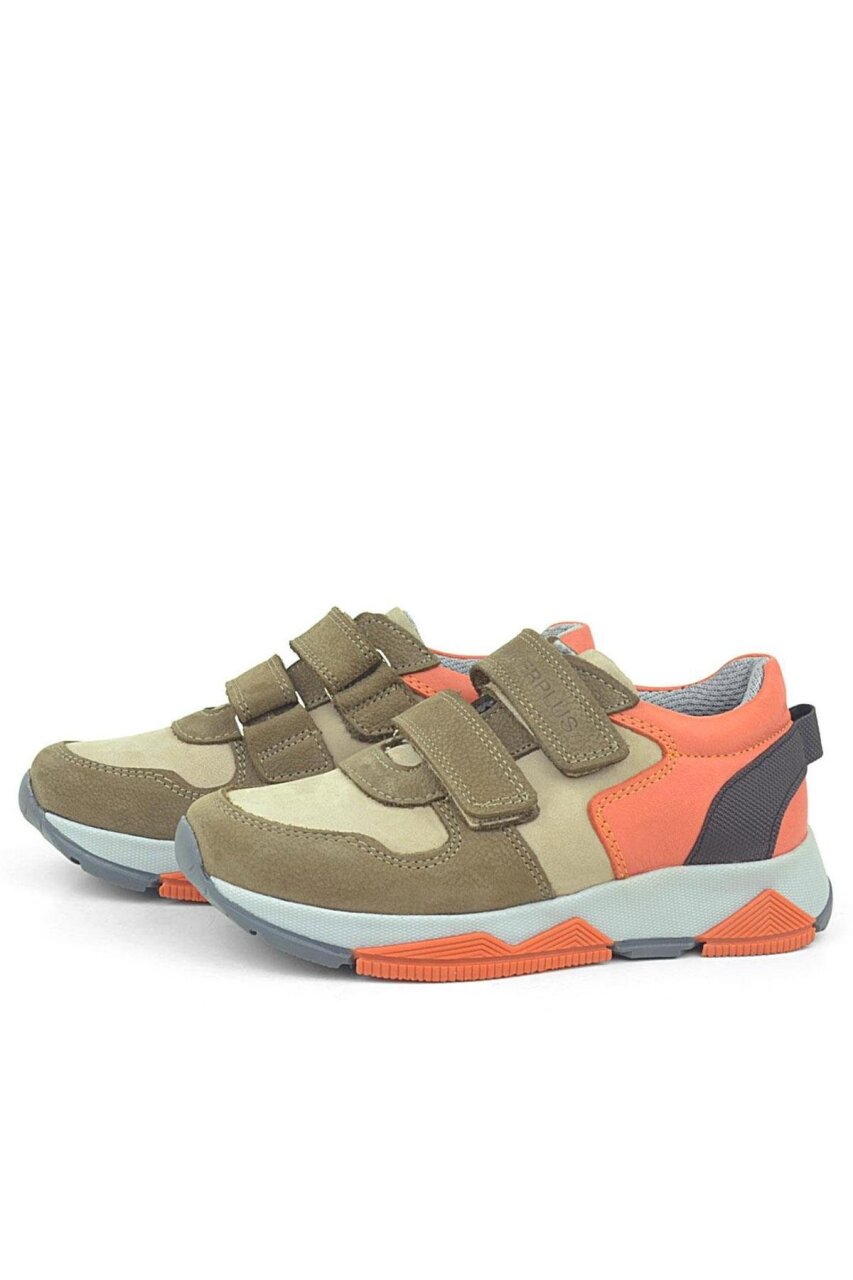 Rakerplus Hakiki Deri Kum Rengi Çocuk Sneakers Spor Ayakkabı - 5