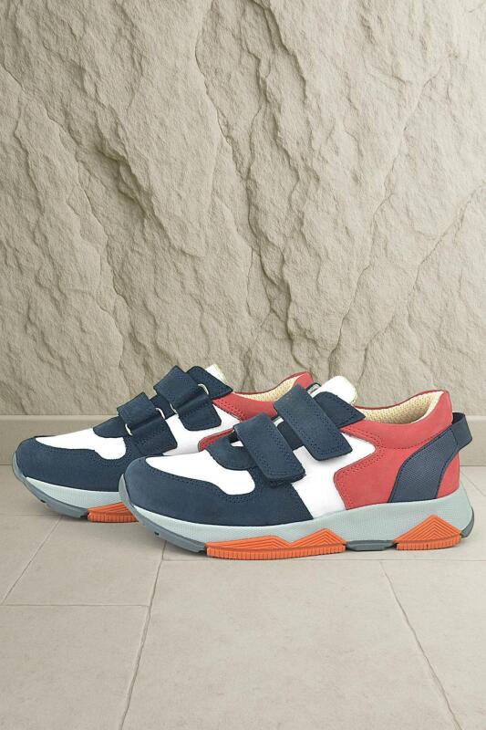 Rakerplus Hakiki Deri Lacivert Çocuk Sneakers Spor Ayakkabı - 1
