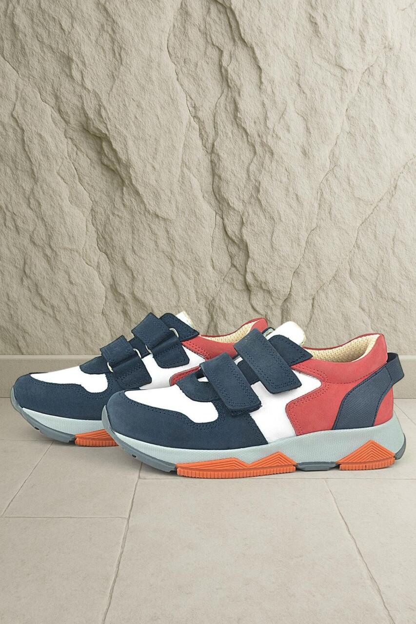Rakerplus Hakiki Deri Lacivert Çocuk Sneakers Spor Ayakkabı - 1