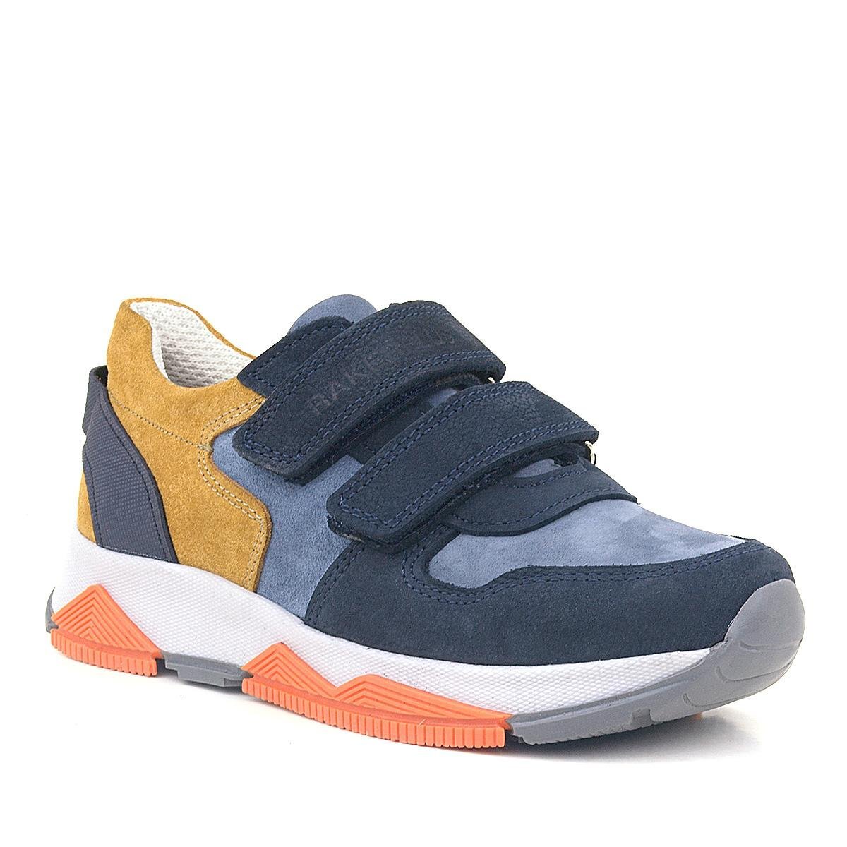 Rakerplus Hakiki Deri Lacivert Taba Çocuk Sneakers Spor Ayakkabı - 1