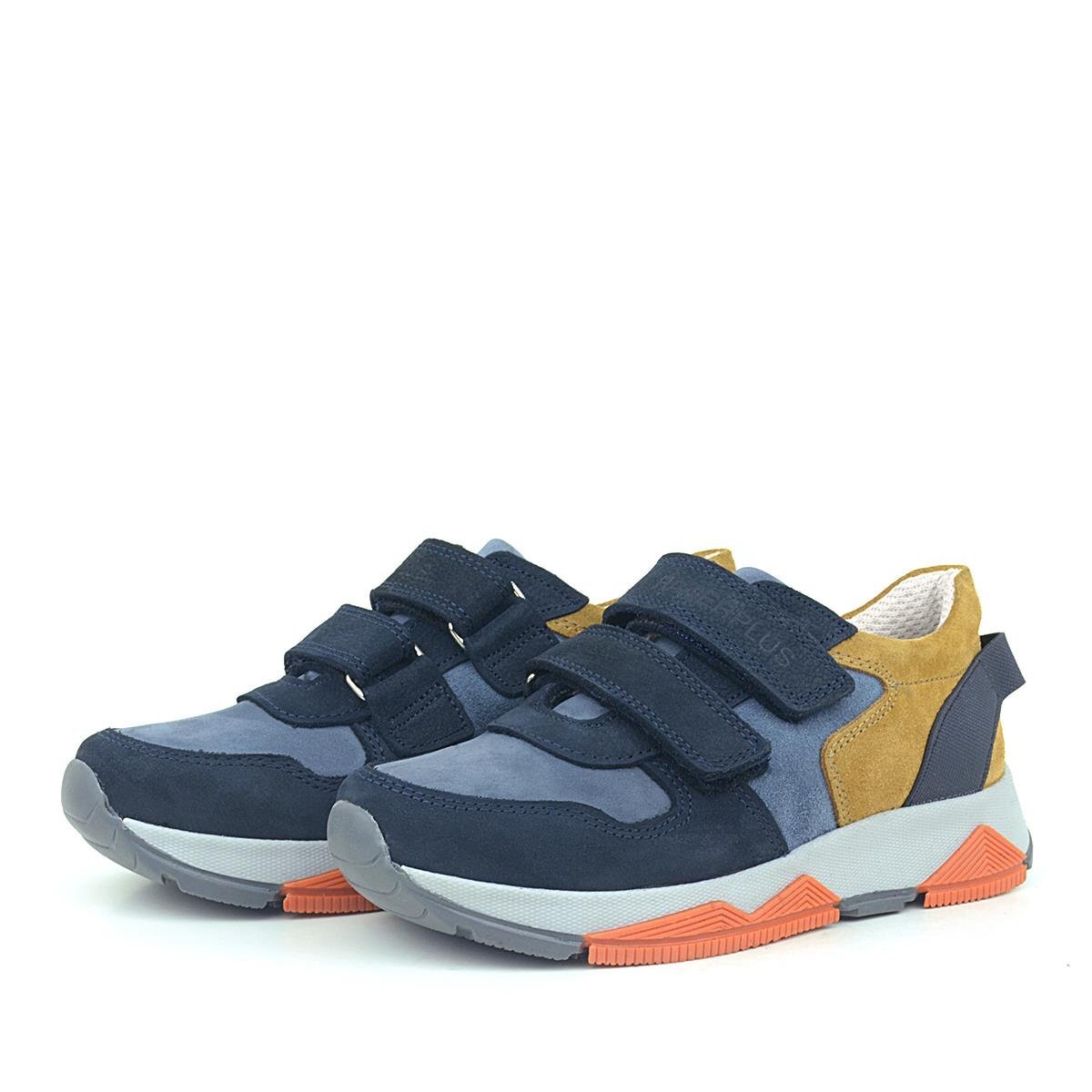 Rakerplus Hakiki Deri Lacivert Taba Çocuk Sneakers Spor Ayakkabı - 4