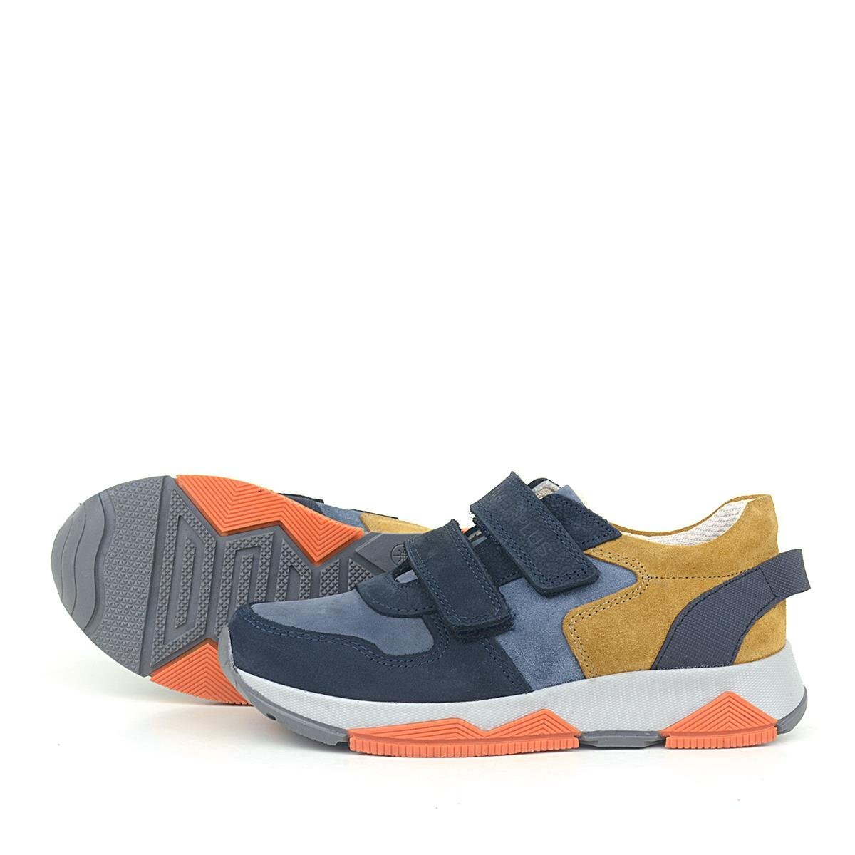 Rakerplus Hakiki Deri Lacivert Taba Çocuk Sneakers Spor Ayakkabı - 5