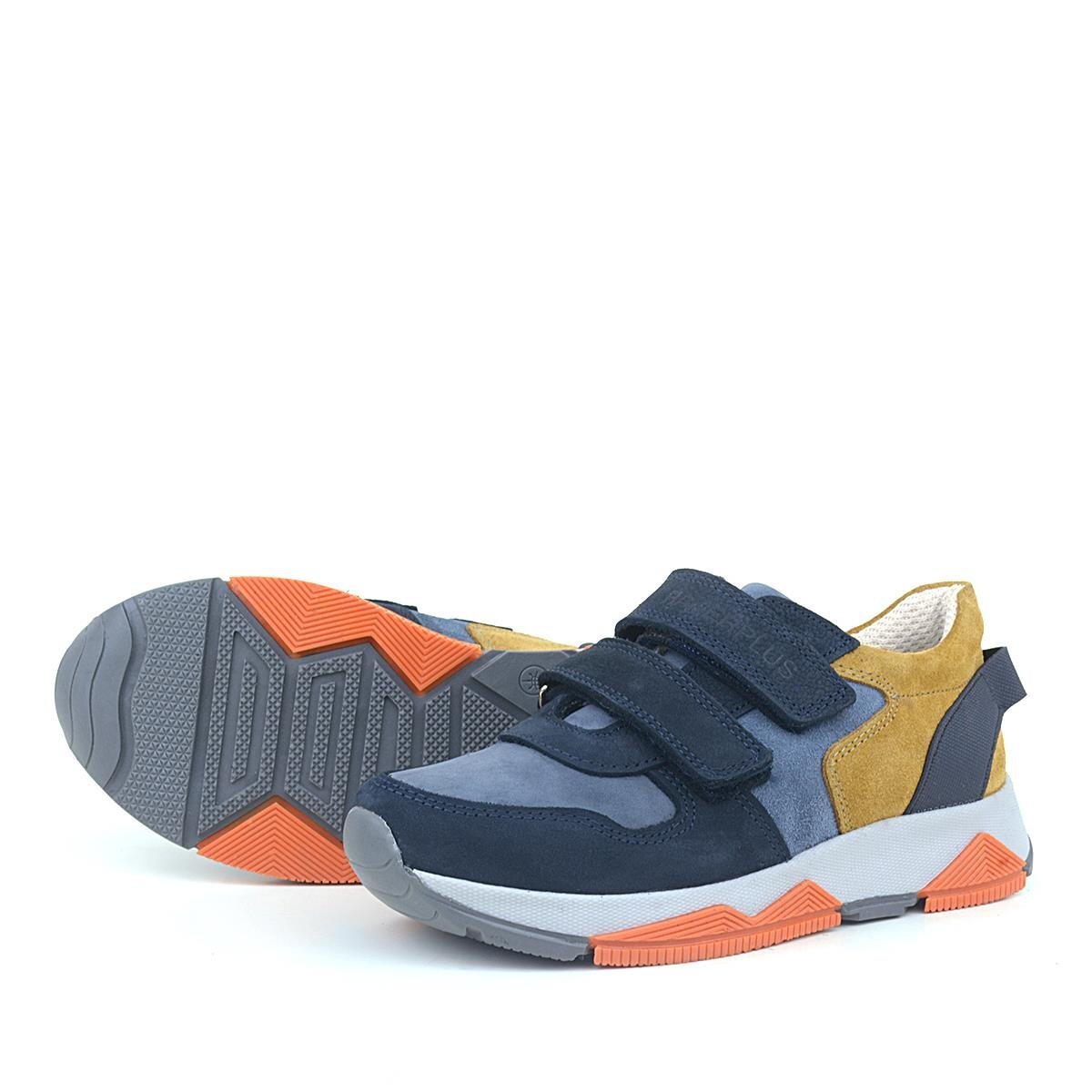 Rakerplus Hakiki Deri Lacivert Taba Çocuk Sneakers Spor Ayakkabı - 6