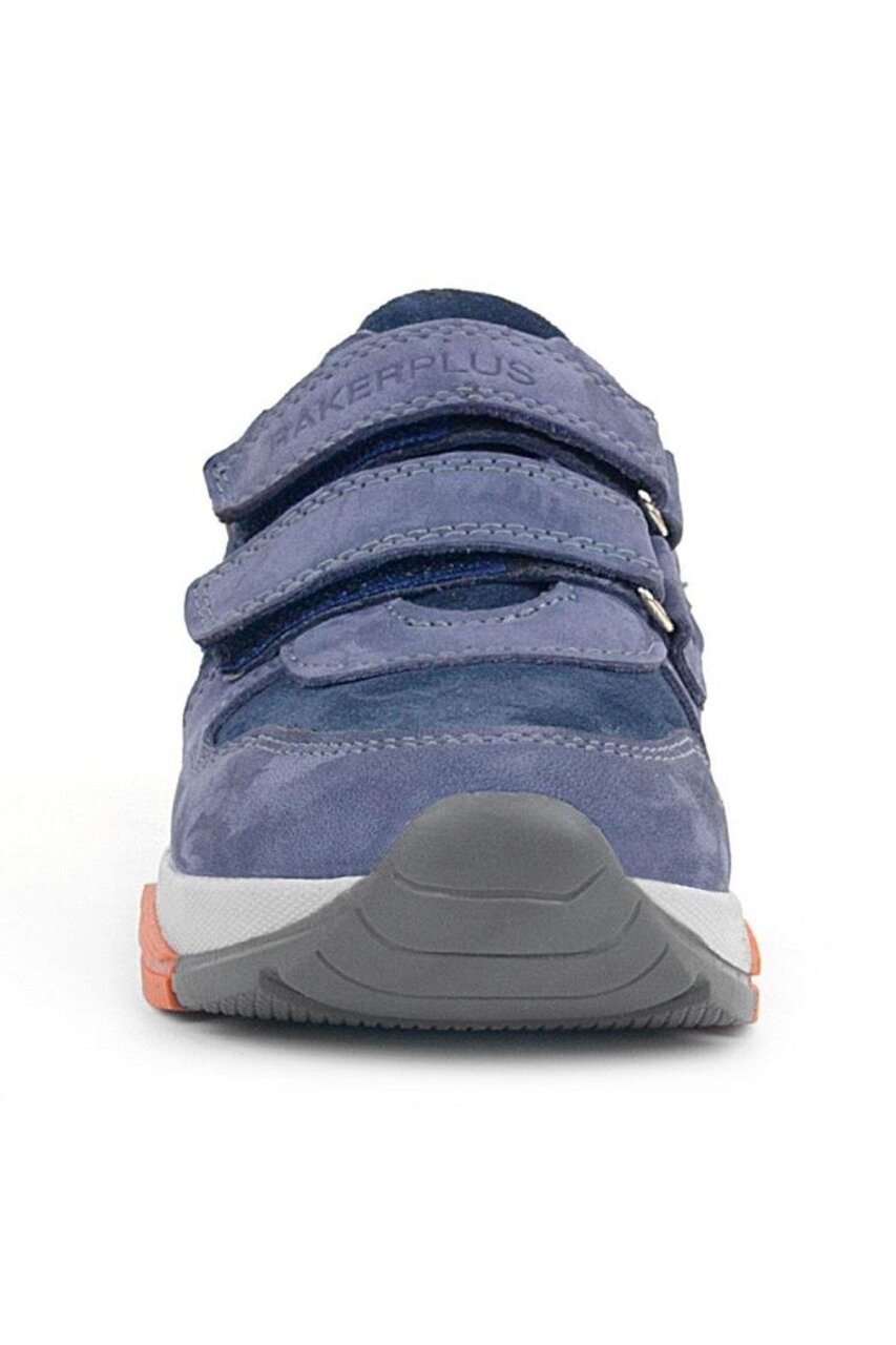 Rakerplus Hakiki Deri Mavi Süet Taba Çocuk Cırtlı Sneakers Spor Ayakkabı - 4