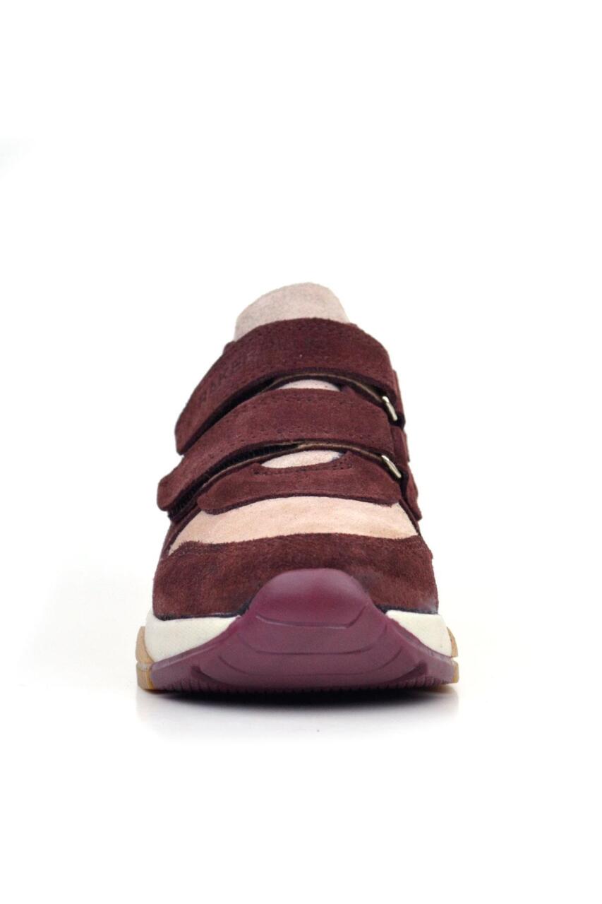 Rakerplus Hakiki Deri Pudra Bordo Çocuk Sneakers Spor Ayakkabı - 3