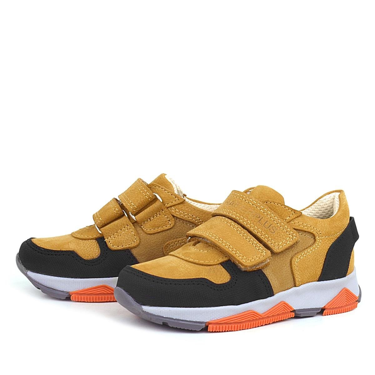 Rakerplus Hakiki Deri Sarı Siyah Çocuk Sneakers Spor Ayakkabı - 4
