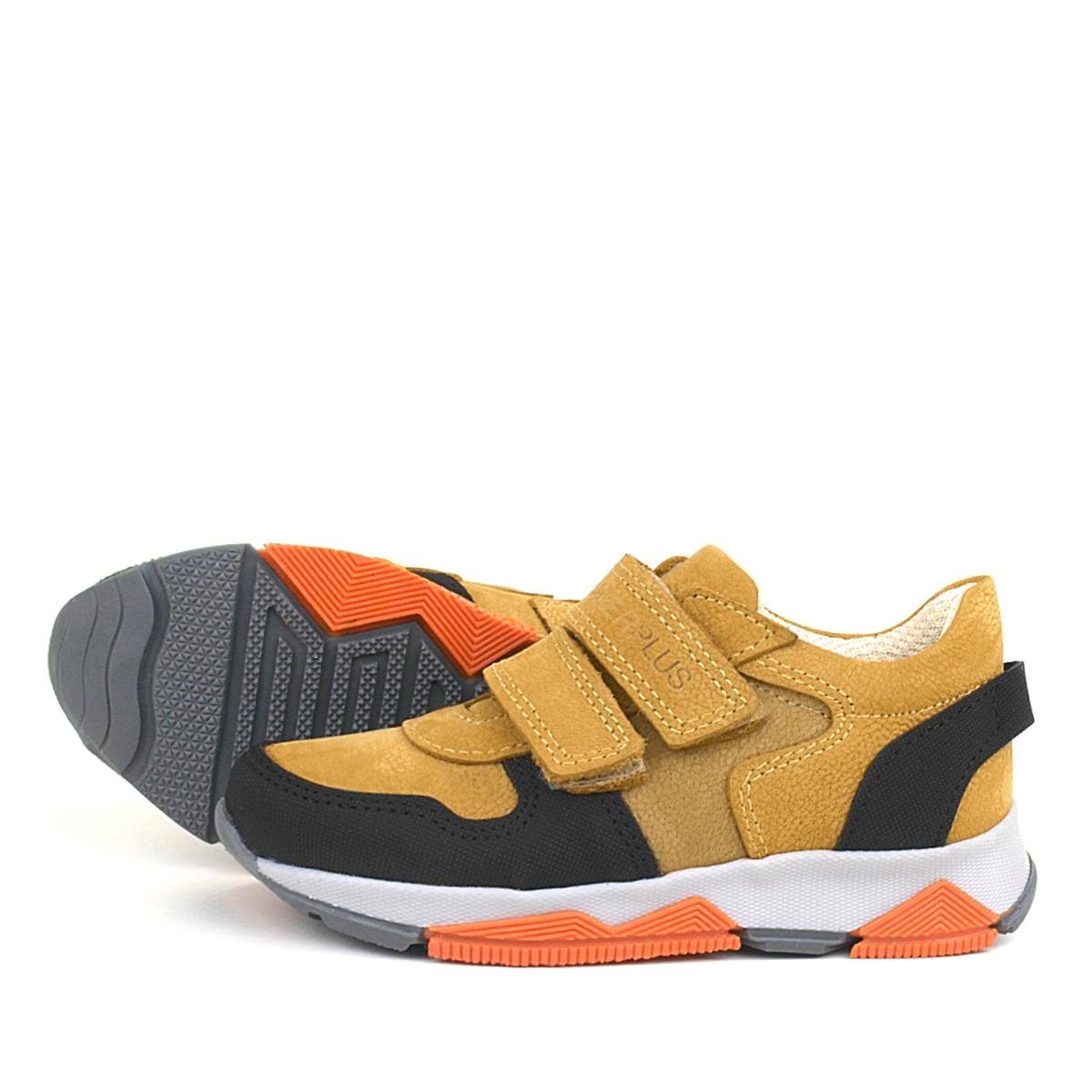 Rakerplus Hakiki Deri Sarı Siyah Çocuk Sneakers Spor Ayakkabı - 5