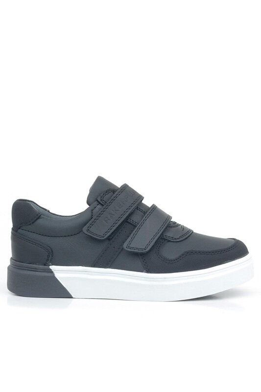 Rakerplus Hakiki Deri Siyah Beyaz Cırtlı Erkek Çocuk Sneaker - 2