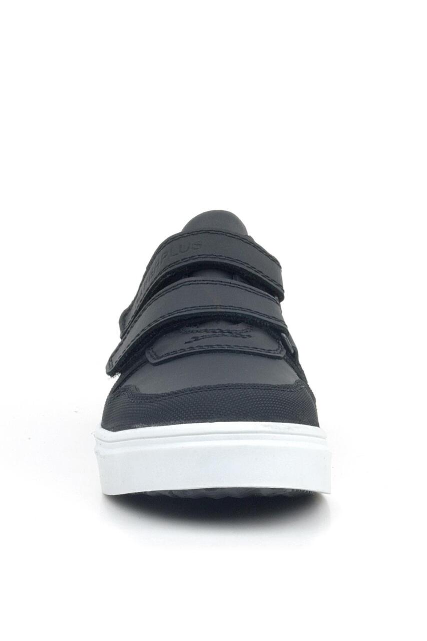 Rakerplus Hakiki Deri Siyah Beyaz Cırtlı Erkek Çocuk Sneaker - 3