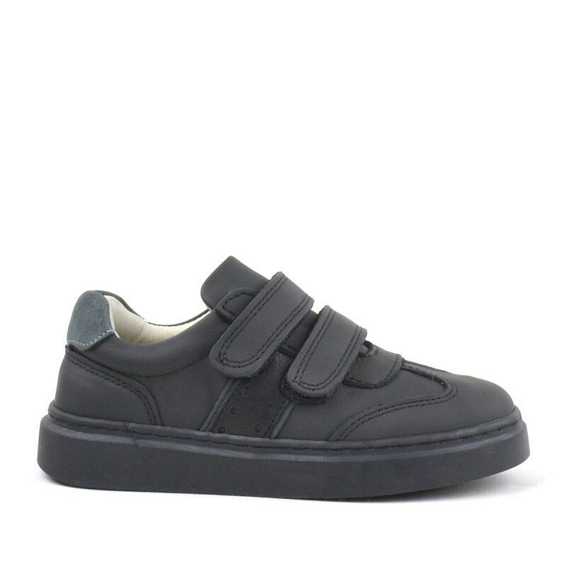 Rakerplus Hakiki Deri Siyah Cırtlı Çocuk Spor Ayakkabı Sneaker - 2