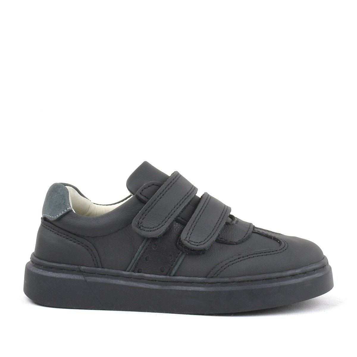 Rakerplus Hakiki Deri Siyah Cırtlı Çocuk Spor Ayakkabı Sneaker - 2