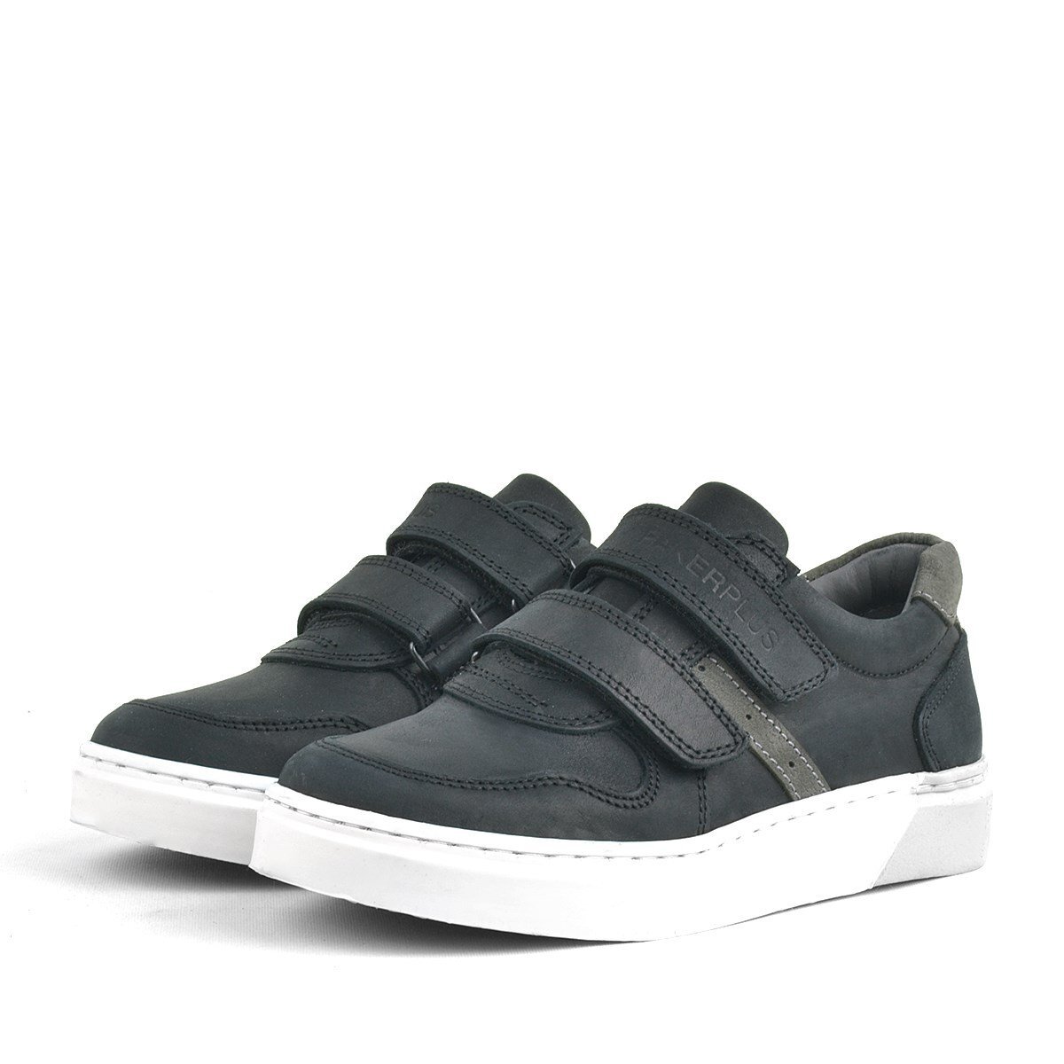 Rakerplus Hakiki Deri Siyah Cırtlı Erkek Çocuk Sneaker - 3
