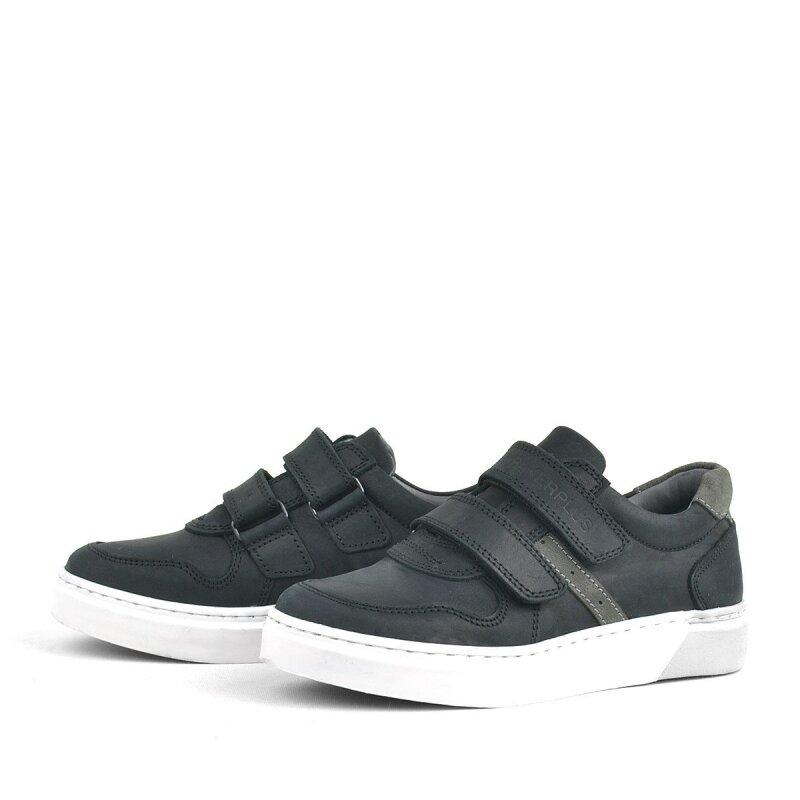 Rakerplus Hakiki Deri Siyah Cırtlı Erkek Çocuk Sneaker - 4