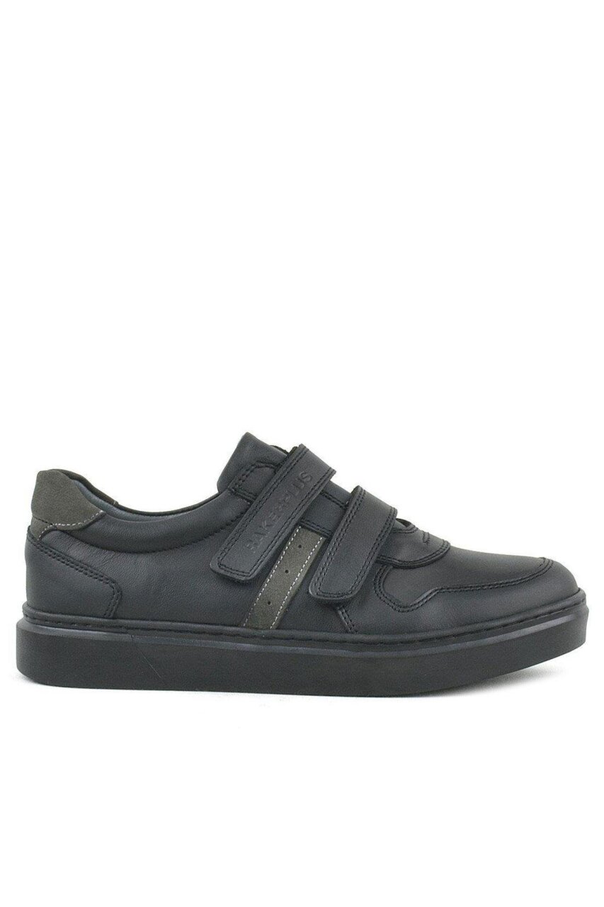 Rakerplus Hakiki Deri Siyah Cırtlı Erkek Çocuk Sneaker - 3