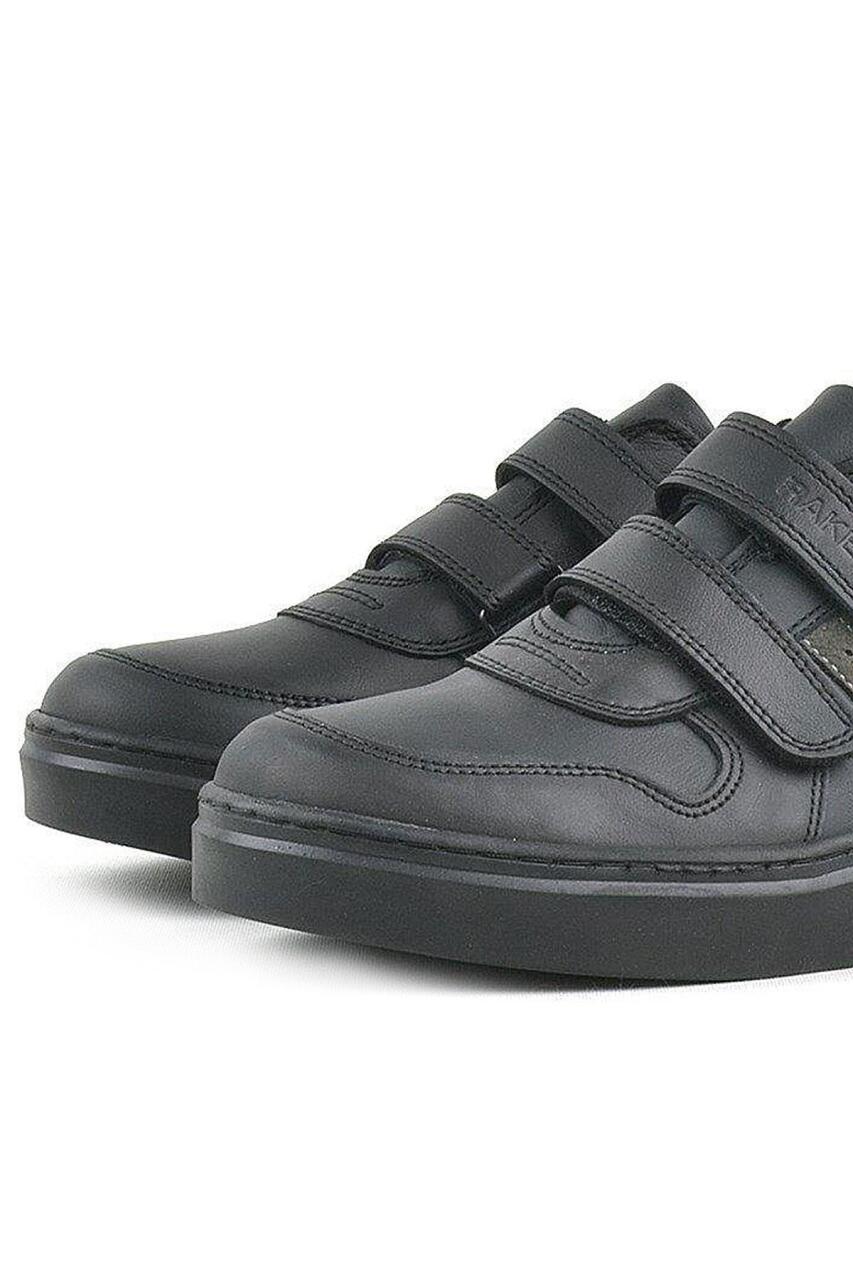 Rakerplus Hakiki Deri Siyah Cırtlı Erkek Çocuk Sneaker - 7