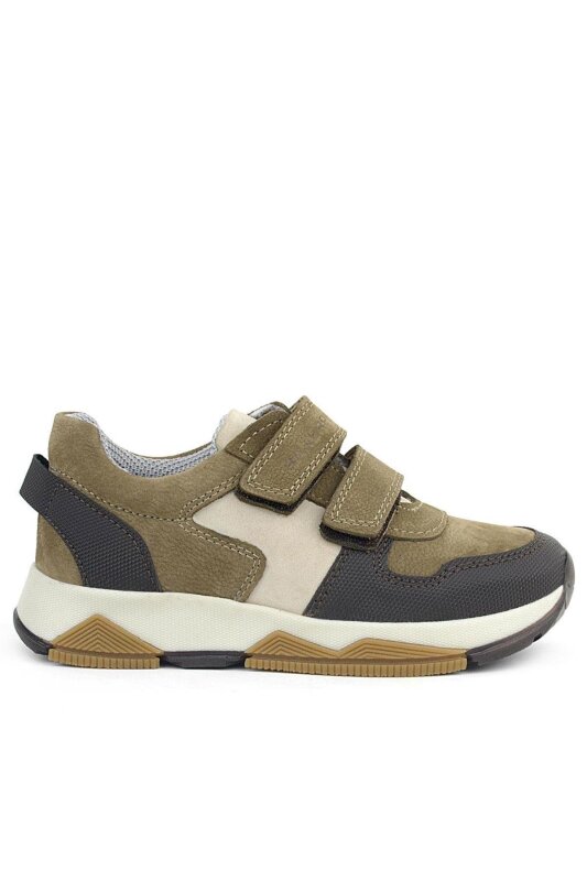 Rakerplus Hakiki Deri Vizon Kahve Çocuk Cırtlı Sneakers Spor Ayakkabı - 3