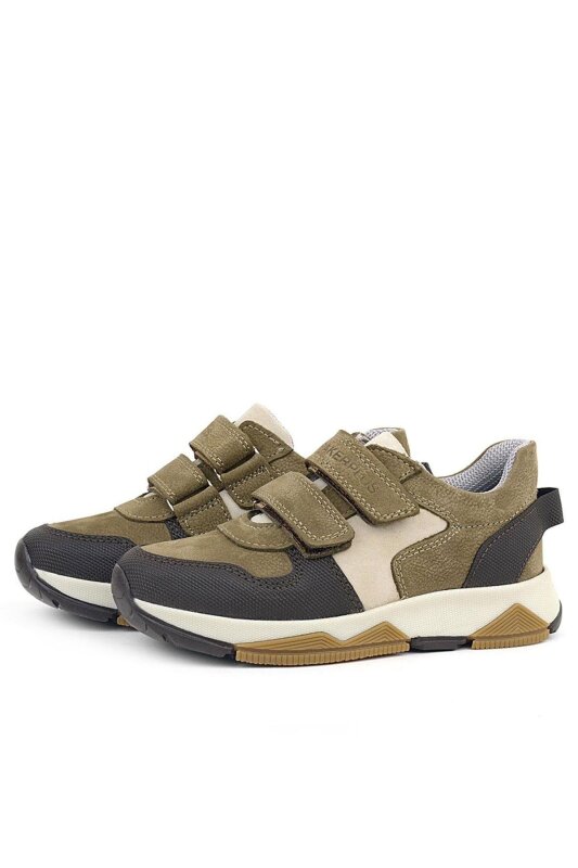 Rakerplus Hakiki Deri Vizon Kahve Çocuk Cırtlı Sneakers Spor Ayakkabı - 5