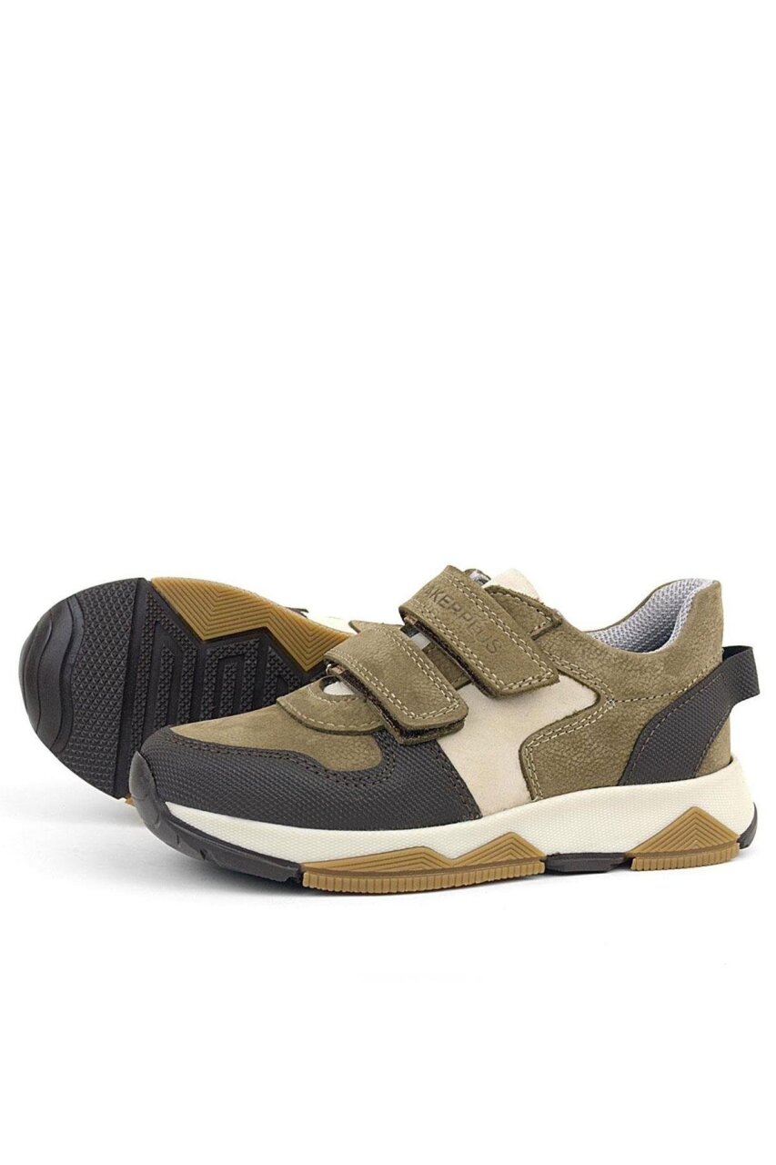 Rakerplus Hakiki Deri Vizon Kahve Çocuk Cırtlı Sneakers Spor Ayakkabı - 6