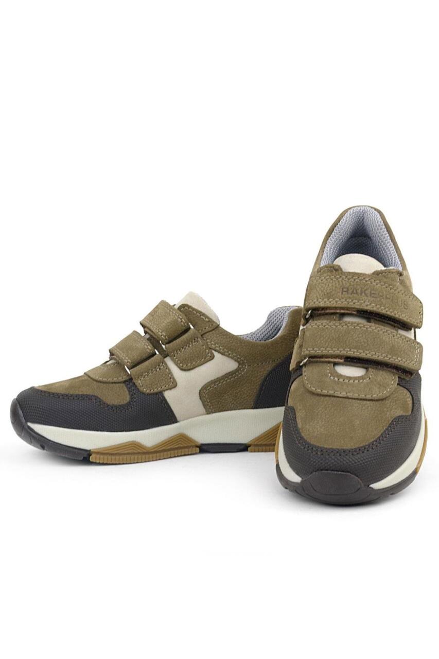 Rakerplus Hakiki Deri Vizon Kahve Çocuk Cırtlı Sneakers Spor Ayakkabı - 7