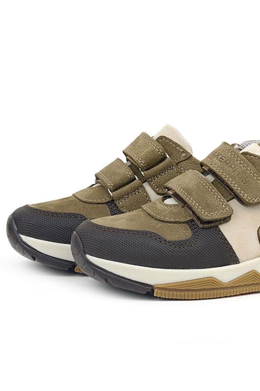 Rakerplus Hakiki Deri Vizon Kahve Çocuk Cırtlı Sneakers Spor Ayakkabı - 8