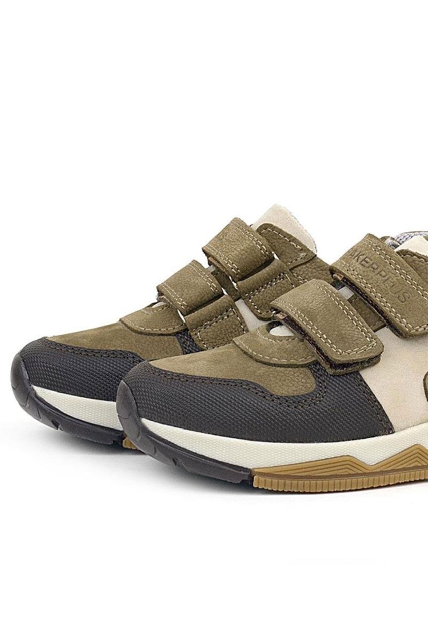 Rakerplus Hakiki Deri Vizon Kahve Çocuk Cırtlı Sneakers Spor Ayakkabı - 8