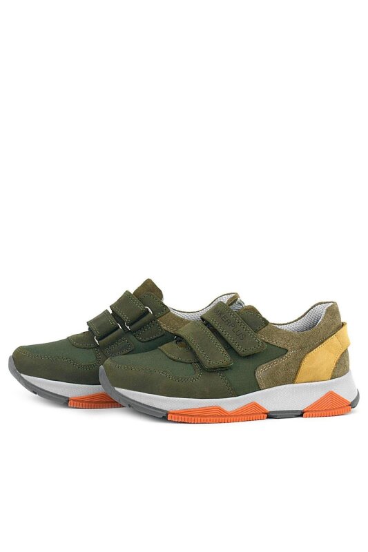 Rakerplus Hakiki Deri Yeşil Çocuk Cırtlı Sneakers Spor Ayakkabı - 4
