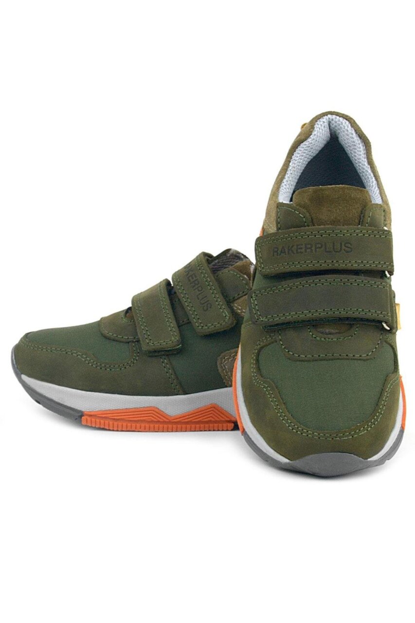 Rakerplus Hakiki Deri Yeşil Çocuk Cırtlı Sneakers Spor Ayakkabı - 6