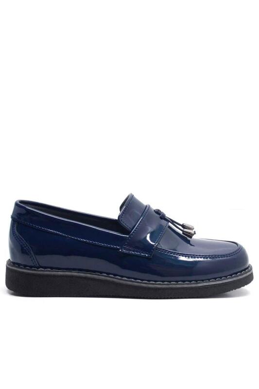 Rakerplus Lacivert Rugan Loafer Çocuk Okul Ayakkabısı - 3