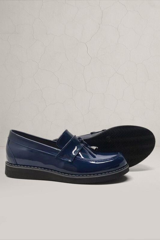 Rakerplus Lacivert Rugan Loafer Genç Okul Ayakkabısı - 1