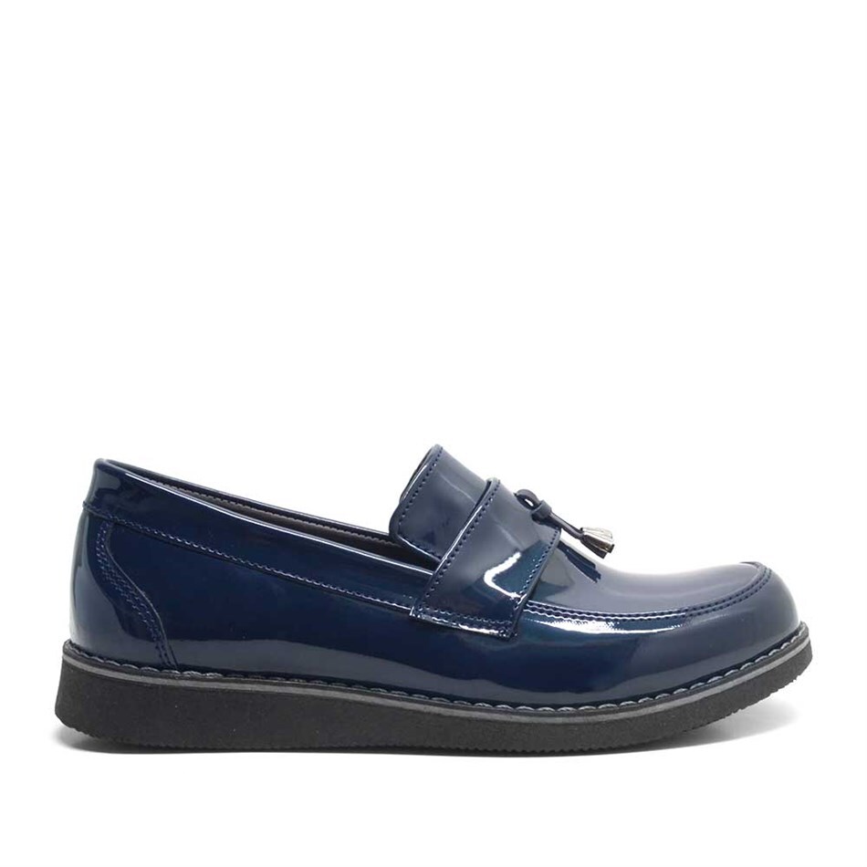 Rakerplus Lacivert Rugan Loafer Genç Okul Ayakkabısı - 3