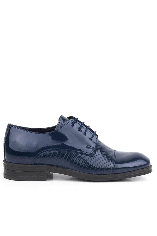 Rakerplus Lacivert Rugan Oxford Bağcıklı Klasik Çocuk Ayakkabı - 3
