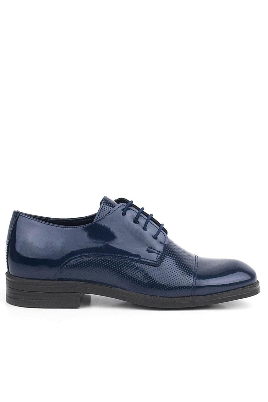 Rakerplus Lacivert Rugan Oxford Bağcıklı Klasik Çocuk Ayakkabı - 3