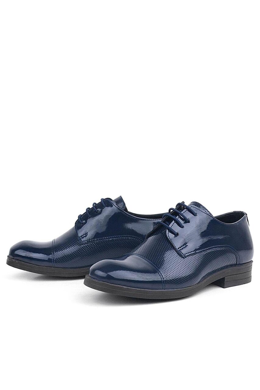 Rakerplus Lacivert Rugan Oxford Bağcıklı Klasik Çocuk Ayakkabı - 4