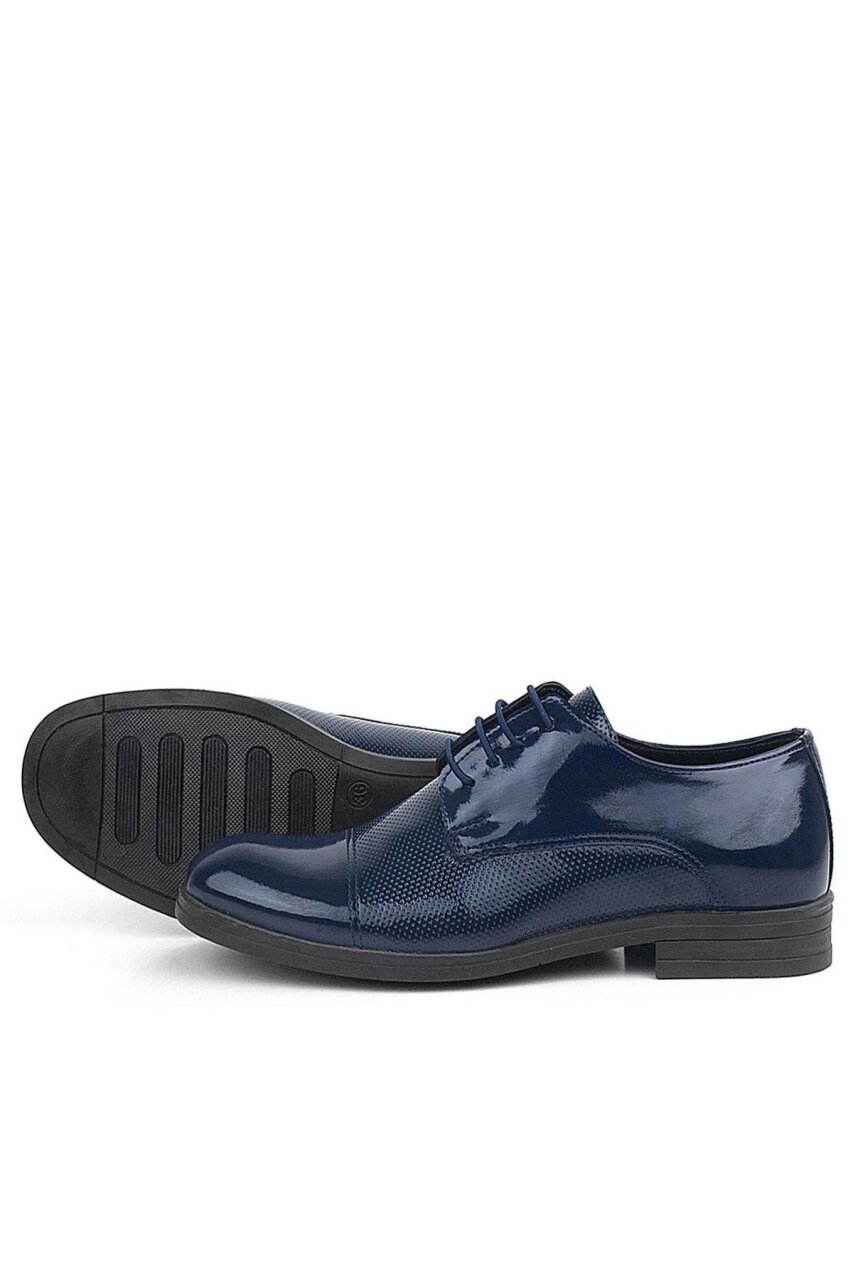 Rakerplus Lacivert Rugan Oxford Bağcıklı Klasik Çocuk Ayakkabı - 6