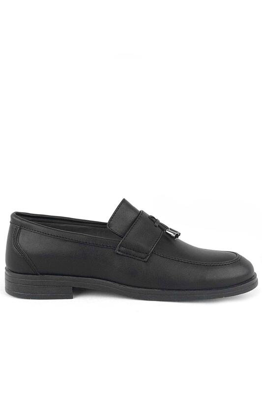 Rakerplus Loafer Siyah Mat Erkek Klasik Çocuk Ayakkabı - 3