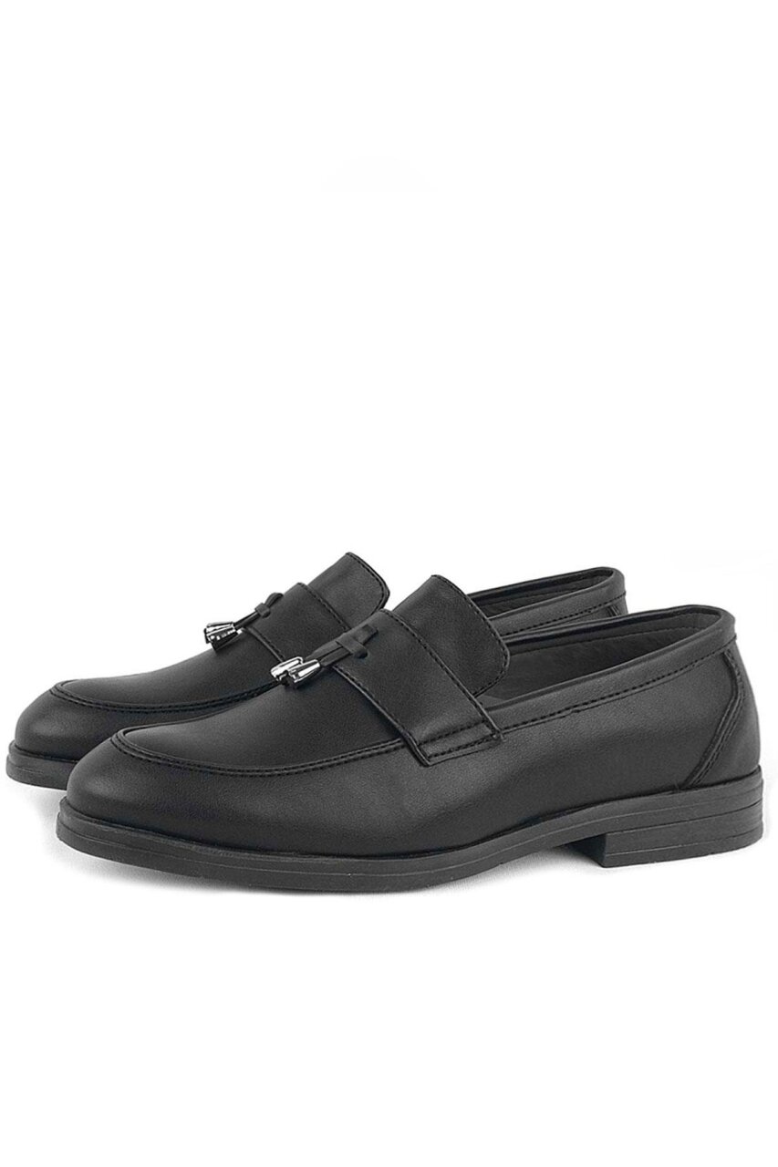 Rakerplus Loafer Siyah Mat Erkek Klasik Çocuk Ayakkabı - 4
