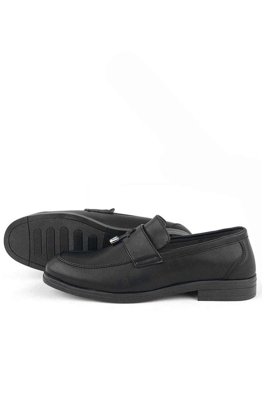 Rakerplus Loafer Siyah Mat Erkek Klasik Çocuk Ayakkabı - 6