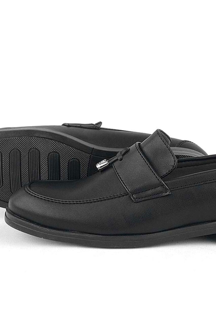 Rakerplus Loafer Siyah Mat Erkek Klasik Çocuk Ayakkabı - 7