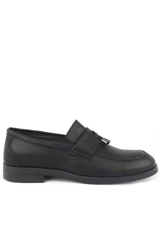 Rakerplus Loafer Siyah Mat Erkek Klasik Çocuk Ayakkabı - 3