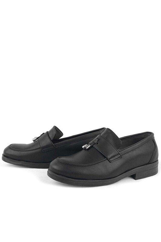 Rakerplus Loafer Siyah Mat Erkek Klasik Çocuk Ayakkabı - 5